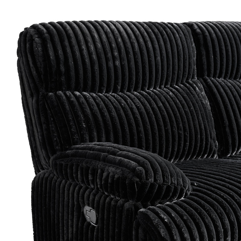 Admiral Loveseat with Console in Masis Black