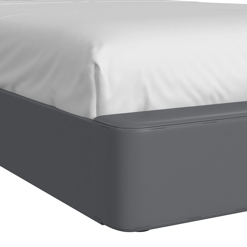 Valari Bed in Grey PU