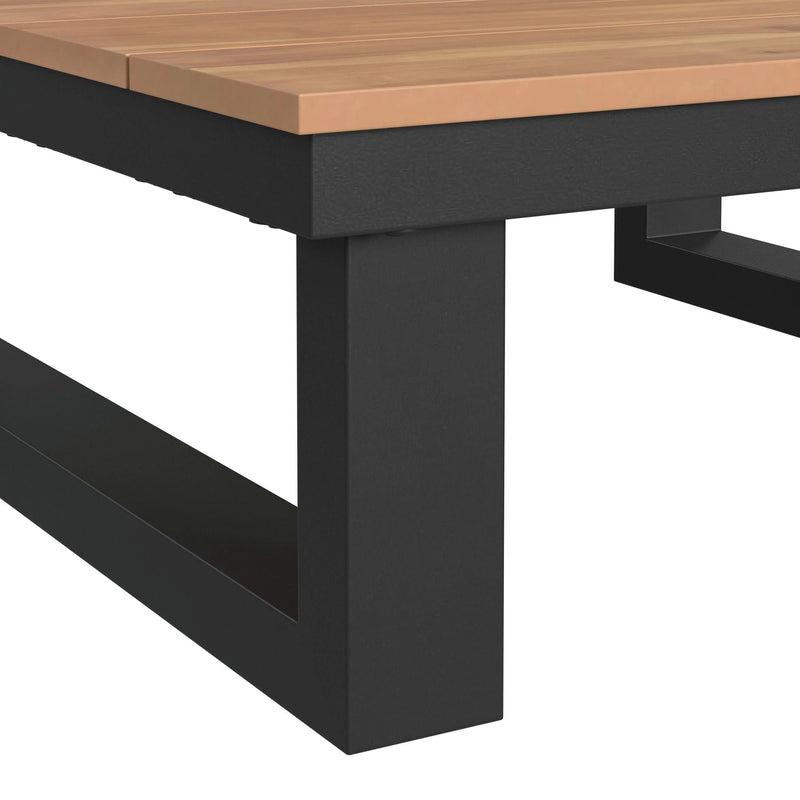 Cabana Coffee Table with Natural Top in Black