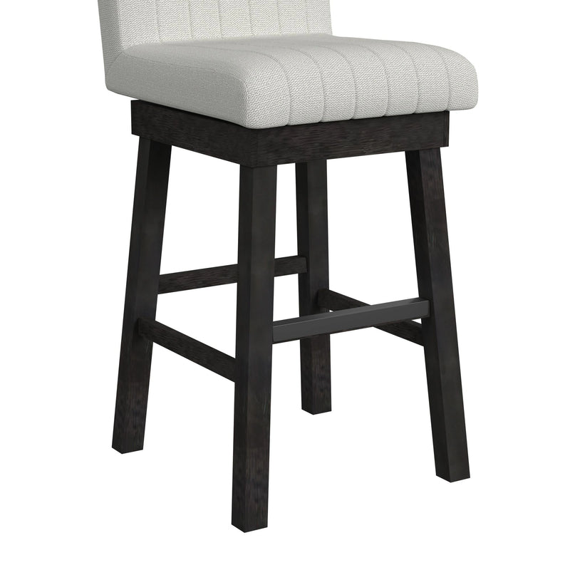Jemma Swivel Bar Stool with Beige Linen in Dark Espresso (2 Per Carton)