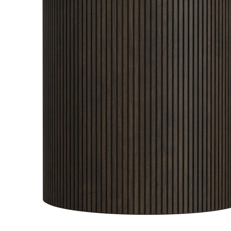 Sylvie Round End Table with White Faux Marble Top and Base