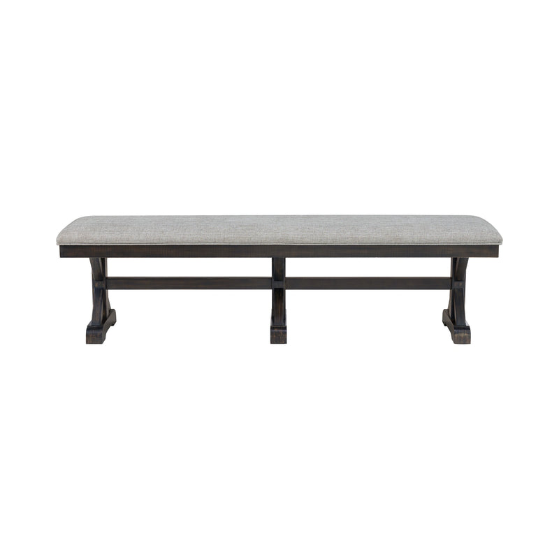 Montrose Dining Bench with Light Grey Fabric in Espresso
