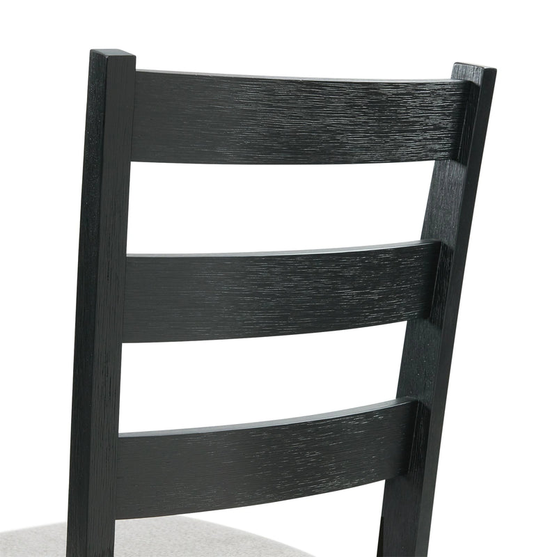 Martin Side Chair with Grey Fabric - Black Finish (2 Per Carton)