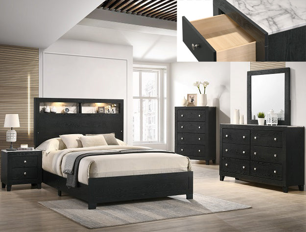Crown Mark Furniture Cadence 2 Drawer Nightstand in Black image