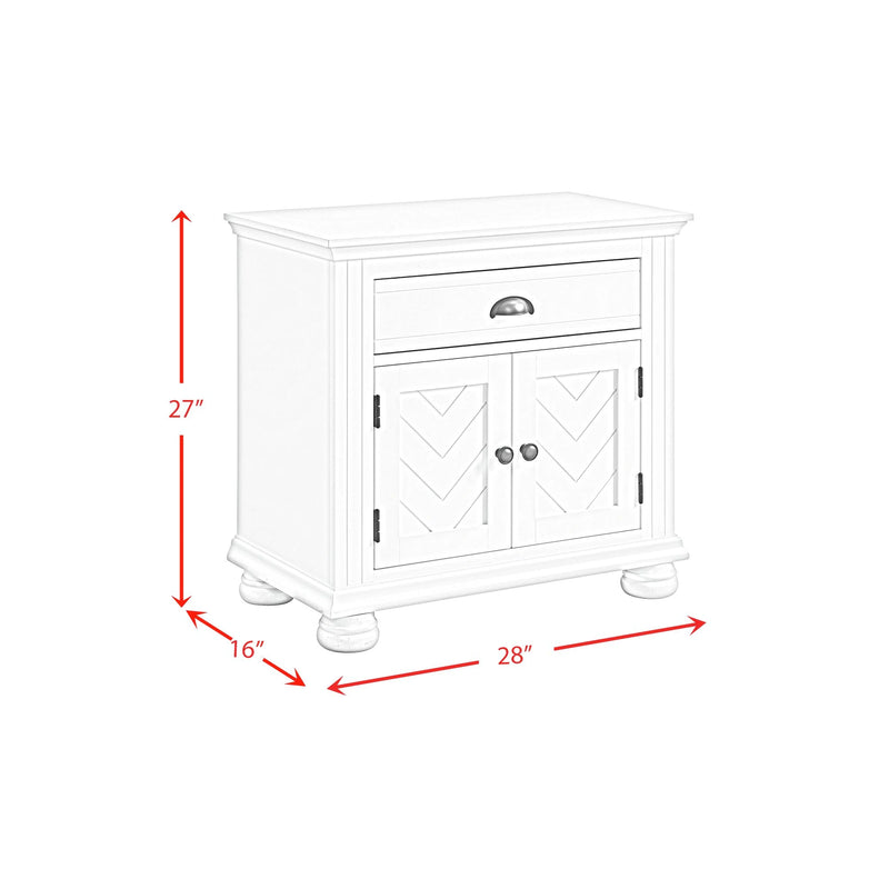 Kona Bedroom Set with 2 Nightstands in White