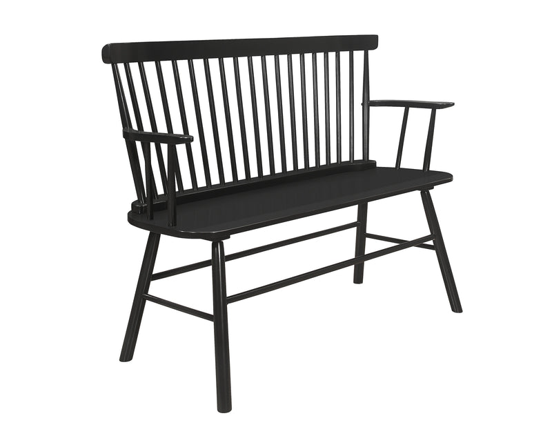 Crown Mark Furniture Jerimiah Spindleback Bench in Black image