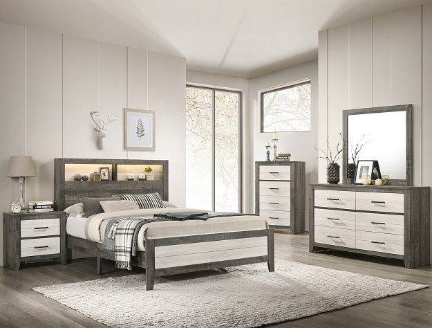 Crown Mark Furniture Rhett 2 Drawer Nightstand in Gray image