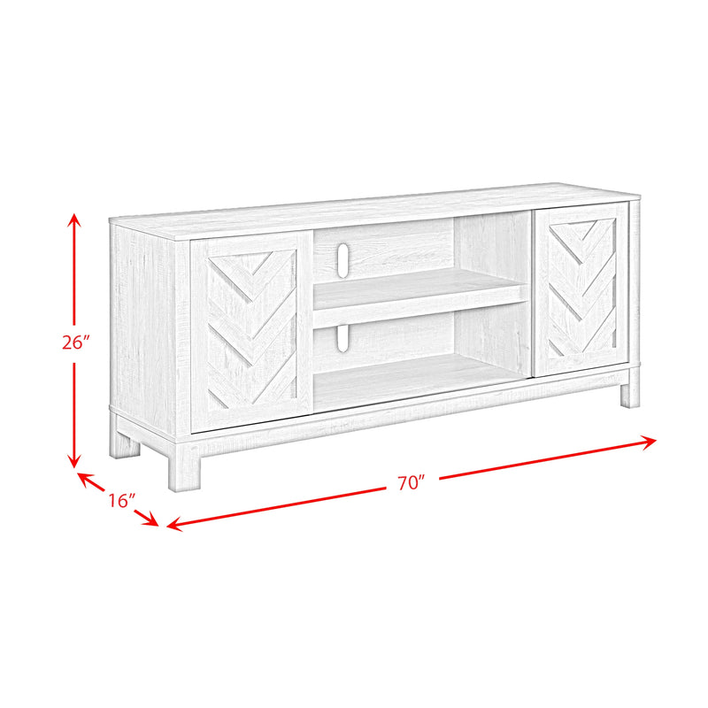 Eleanor 70"" TV Stand with Sliding Door in White