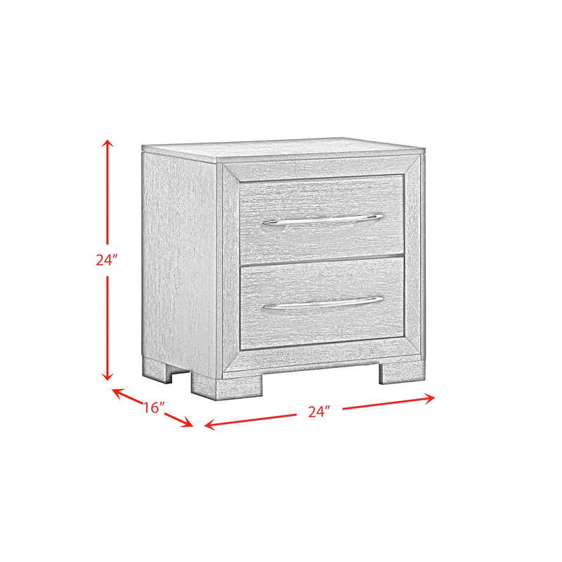 Allan Bedroom Set with 2 Nightstands in Black