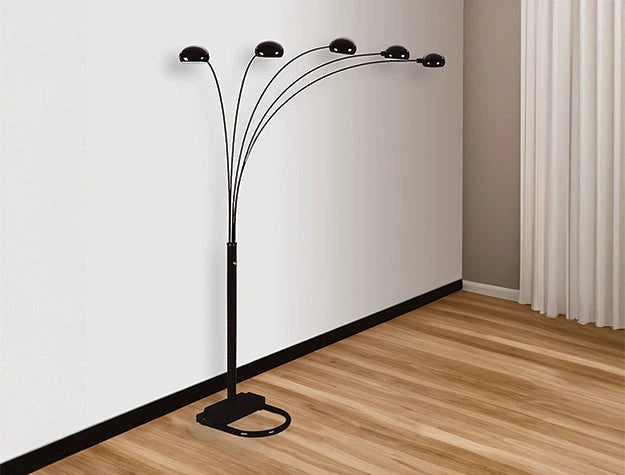 Peacock Shade Floor Lamp Black 82 H