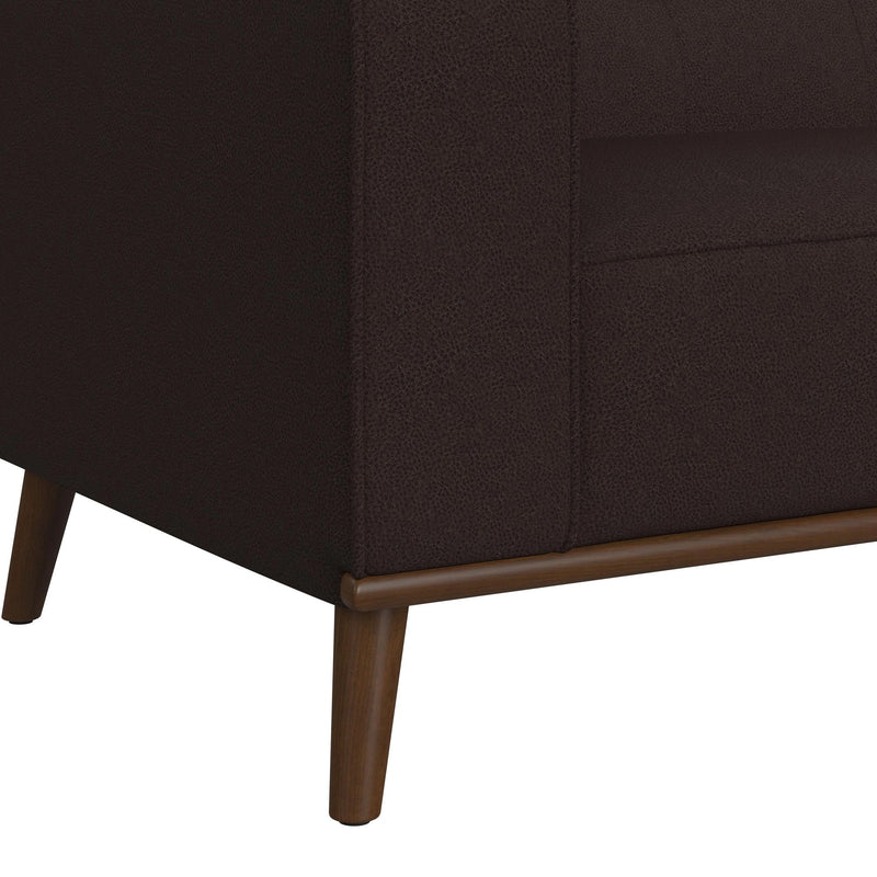 Destiny Loveseat with Wood Front in Pebble Brown
