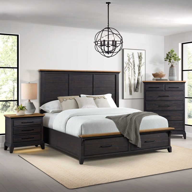 Montrose Storage Bedroom Set in Espresso & Brown