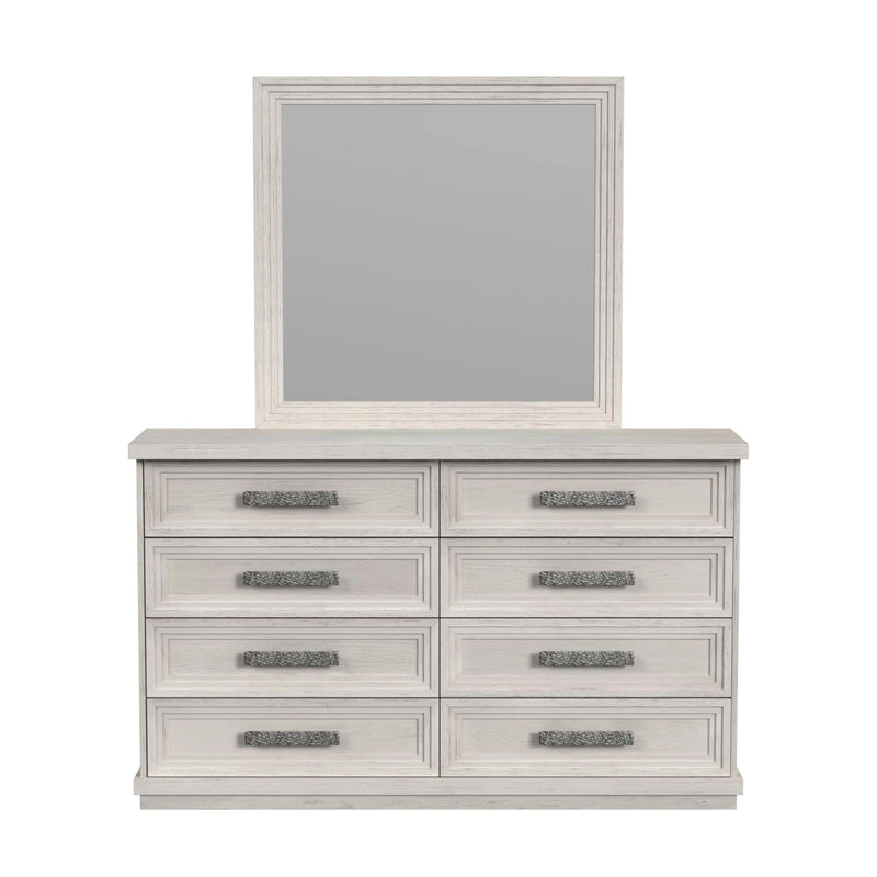 Avalanche Dresser and Mirror Set in Antique White