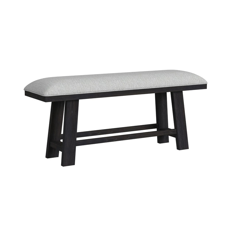 Transcend Bench with Light Grey Fabric in Charcoal