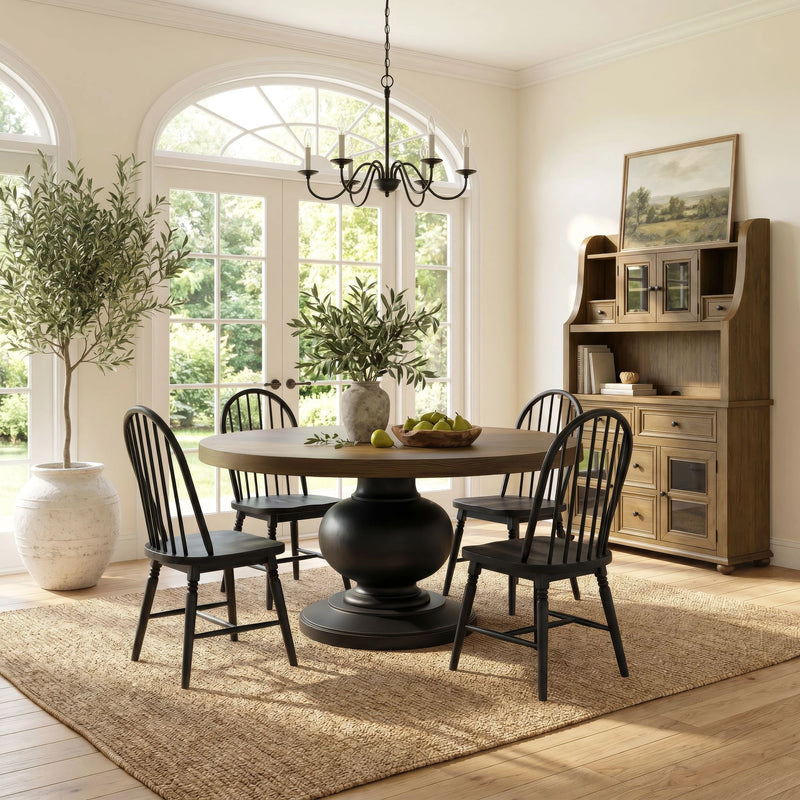 Heritage & Home Dining Table in Oak Brown and Black