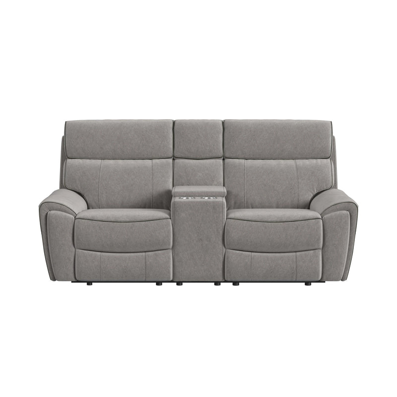Jackpot P1 Loveseat W/Console in Explore Light Grey