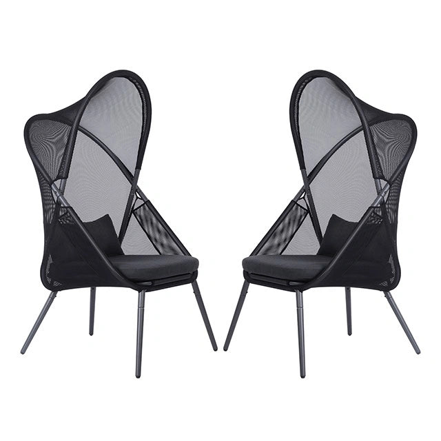 Alverta Foldable Chair Grey & Black (2/Ctn)