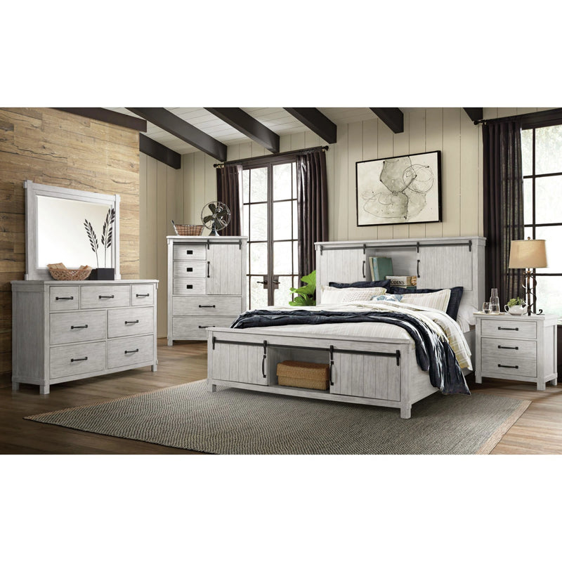 Scott Platform Storage Bedroom Set White Finish