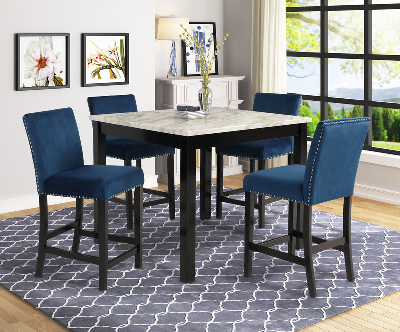 Lennon 5-piece Counter Height Set Royal Blue