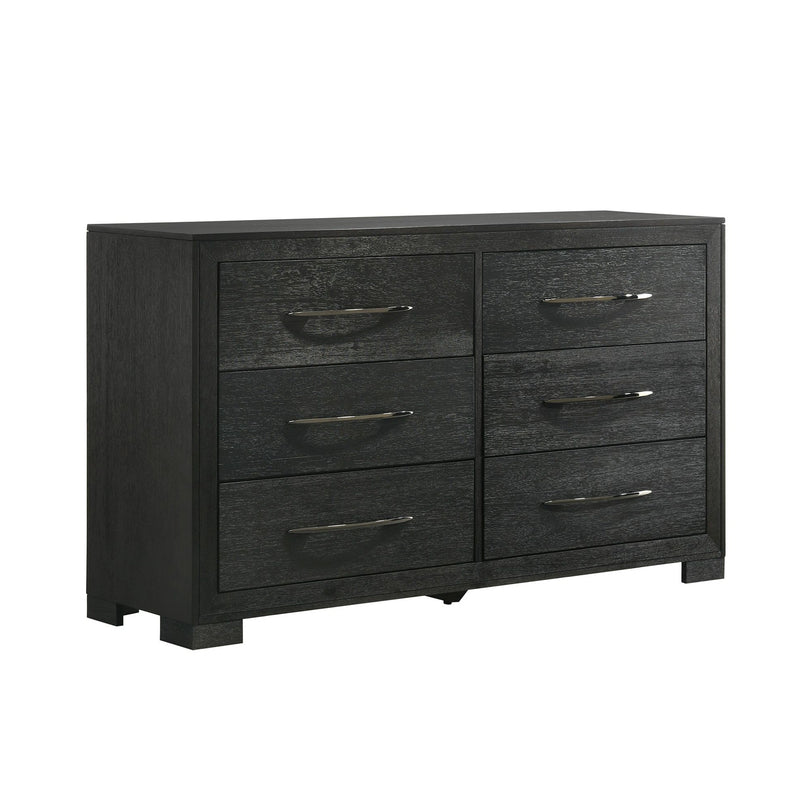 Allan Bedroom Set with 2 Nightstands in Black