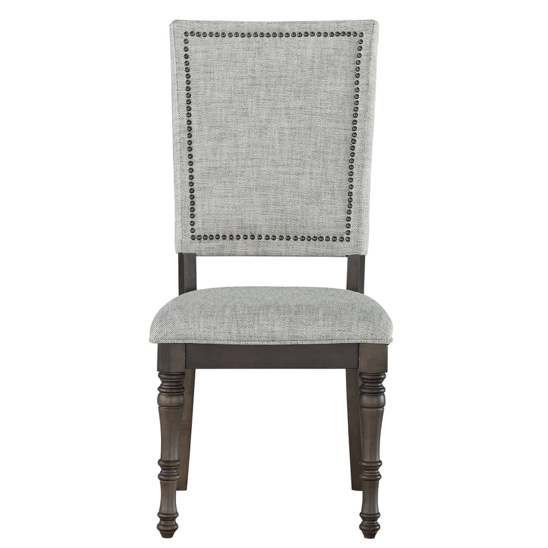 Steve Silver Linnett Upholstered Back Side Chair in Slate