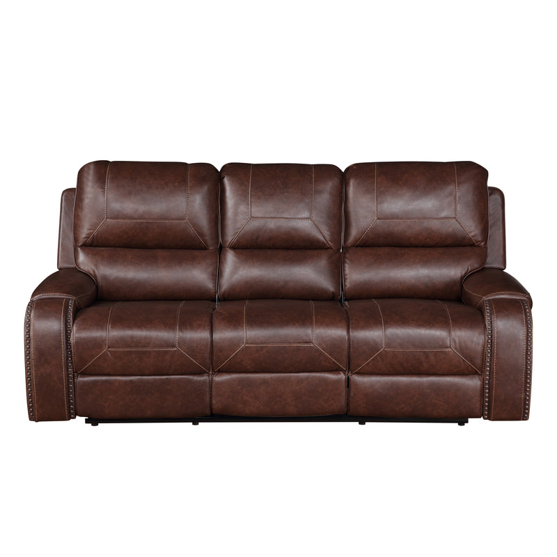 Steve Silver Keily Manual Reclining Sofa w/ Dropdown Table in Brown
