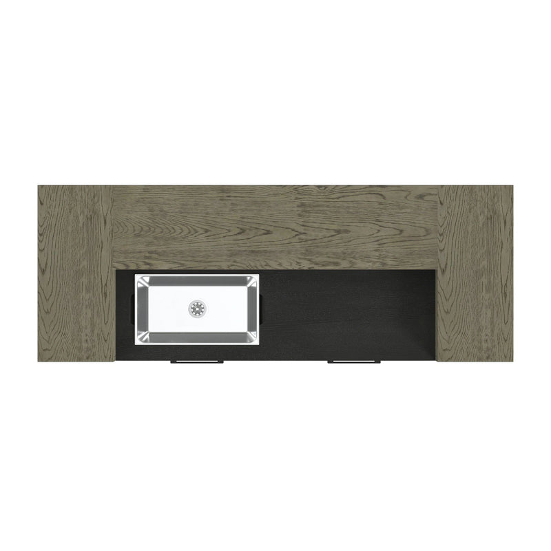 Jemma Bar Table with Light in Grey and Dark Espresso