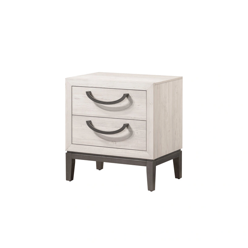 Crown Mark Furniture Veda 2 Drawer Nightstand in Beige image
