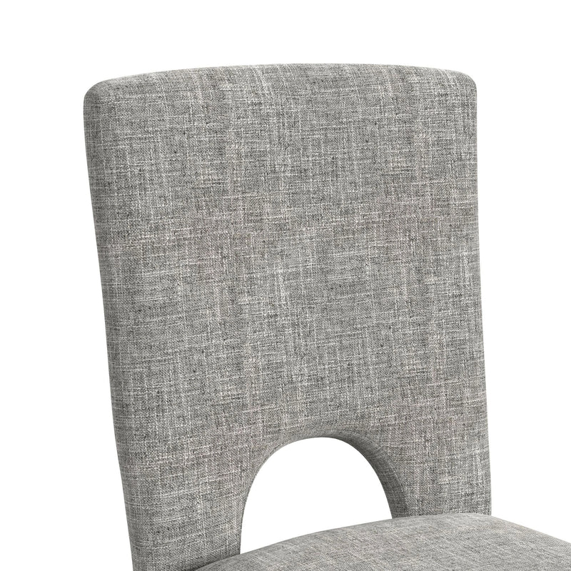Oregon Side Chair with Grey Fabric in Black (2 Per Carton)