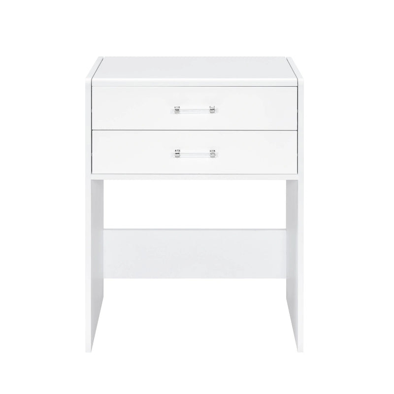 Irvine Mini Dressing Table with Stool, LED and USB in Glossy White