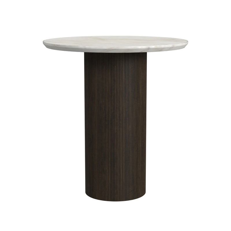 Sylvie Occasional Table Set with White Faux Marble Top and Base