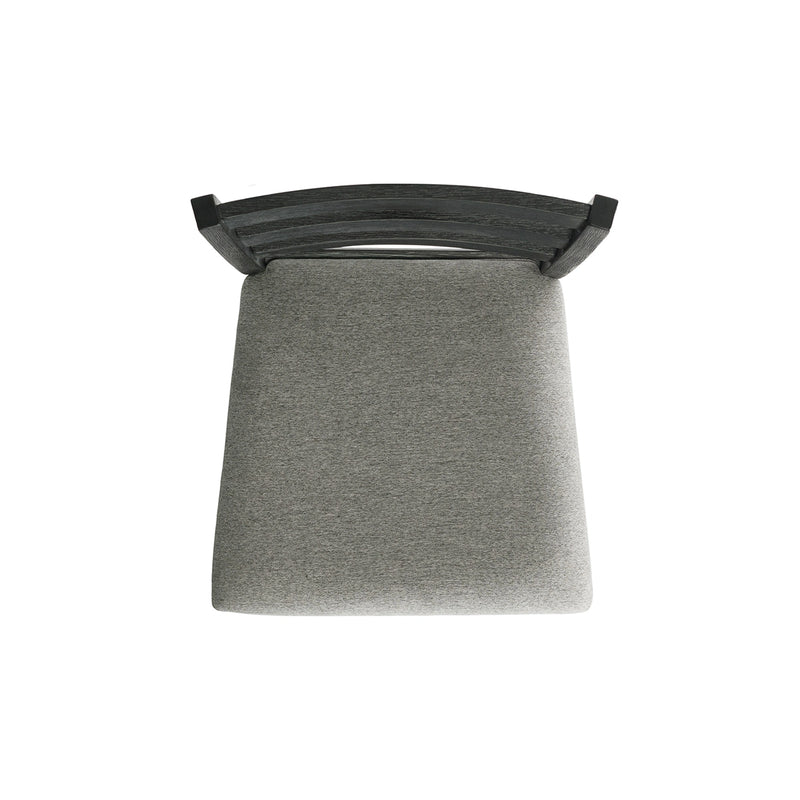 Martin Side Chair with Grey Fabric - Black Finish (2 Per Carton)
