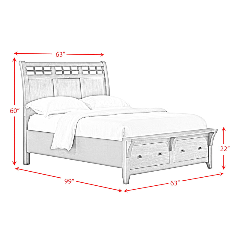 Gage Sleigh Storage Bed in Chestnut