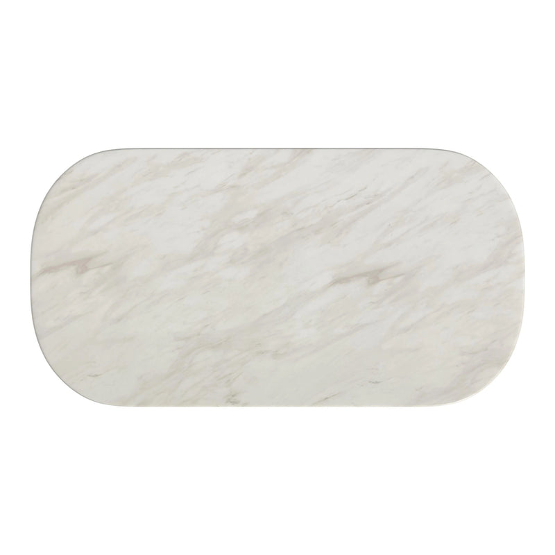 Sylvie Oval Dining Table with White Faux Marble Top