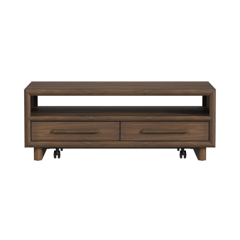 Brisbane 4-Drawer Coffee Table with Casters in Brown