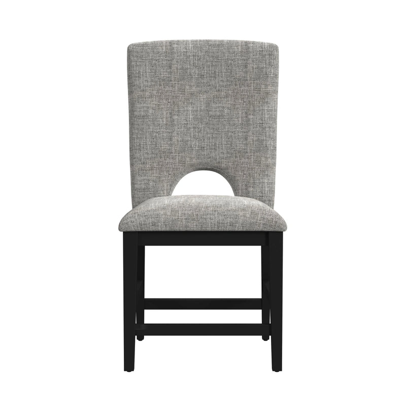 Oregon Side Chair with Grey Fabric in Black (2 Per Carton)