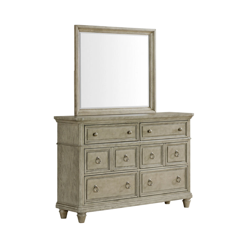 Whit-Ash Dresser and Mirror Set in Light Grey