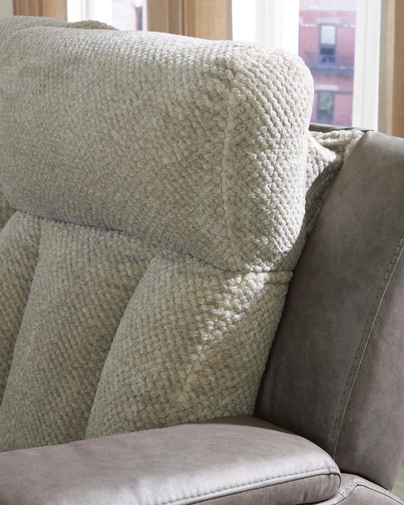 Stately Check Power Reclining Loveseat with Console