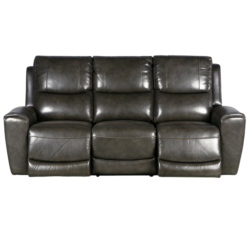 Steve Silver Laurel Leather Dual Power Reclining Sofa in Grey