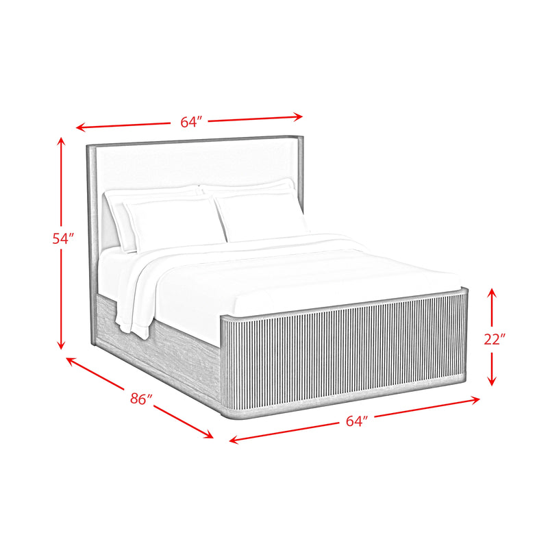 Sylvie UPH Bedroom Set with 2 Nightstands