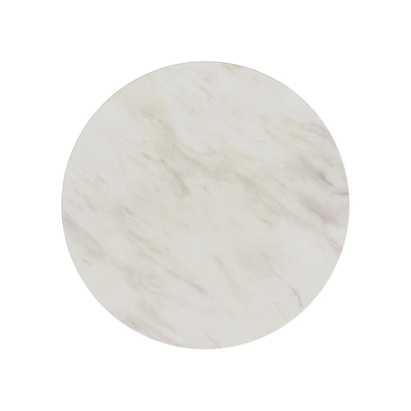 Sylvie Occasional Table Set with White Faux Marble Top and Base