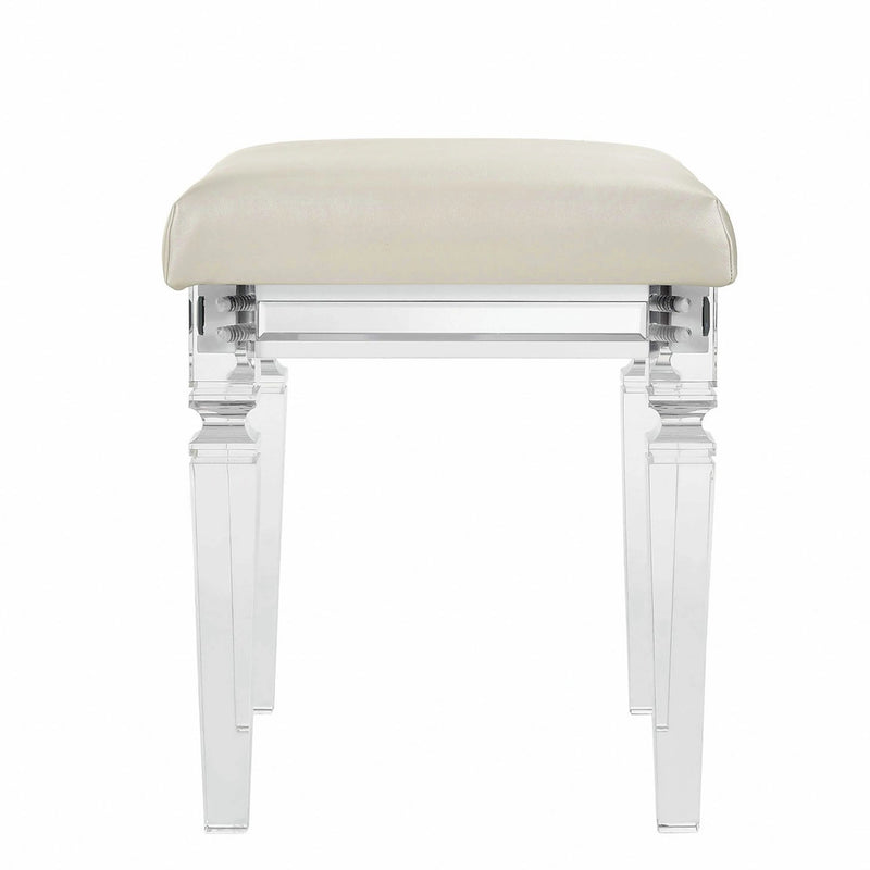 Twenty Nine Dressing Stool W/Acrylic Leg White