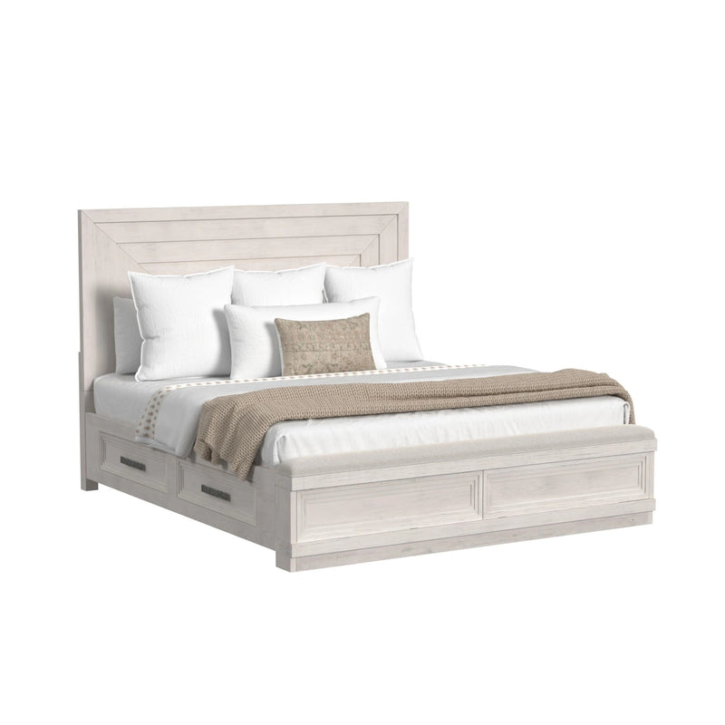 Avalanche Storage Bedroom Set in Antique White