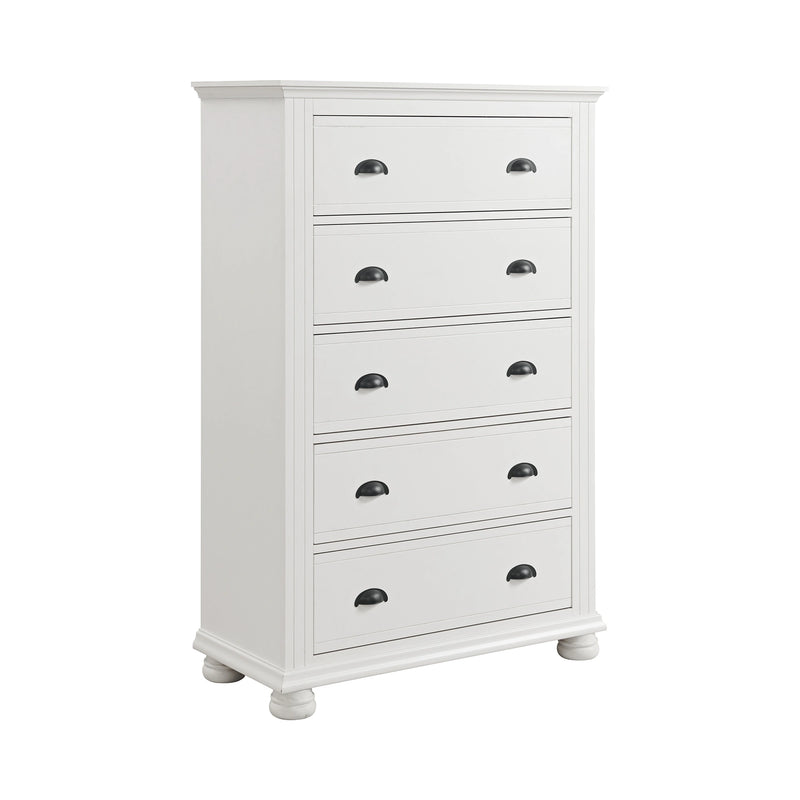 Kona Bedroom Set with 2 Nightstands in White