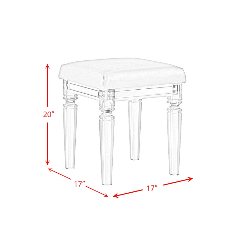 Twenty Nine Dressing Set w/LED & USB Plug in White with Stool