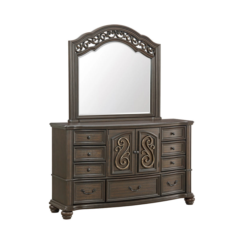 Brunswick Dresser and Mirror Set in Mahogany