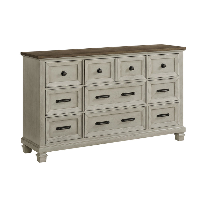 Farmington Bedroom Set in Medium Brown and Washed Stone