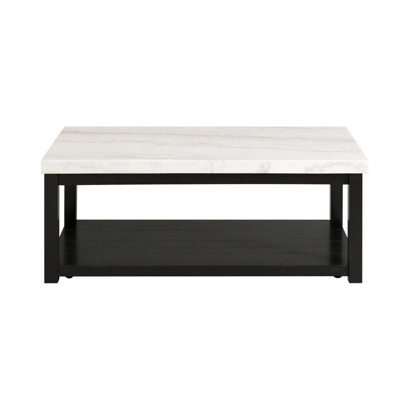 Marcello w/ White Top - Rectangular Coffee Table W/Casters
