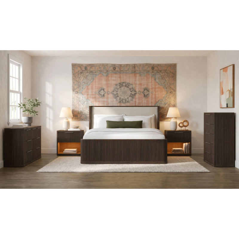 Sylvie UPH Bedroom Set with 2 Nightstands