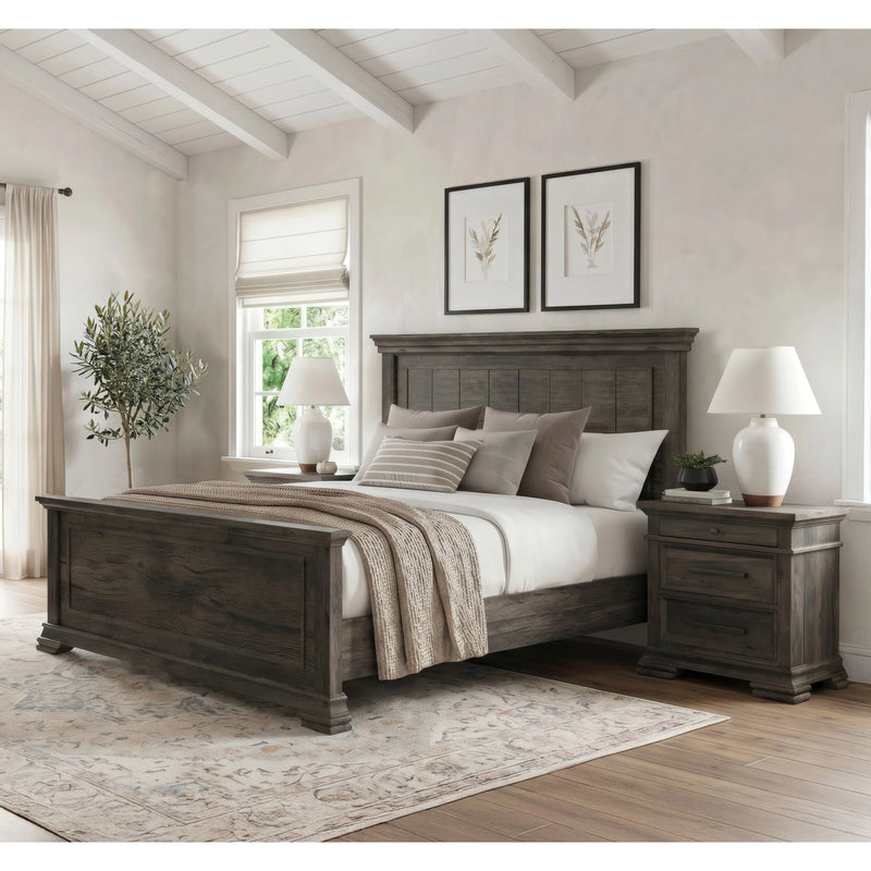Park Ridge Bedroom Set with 2 Nightstands in Charcoal
